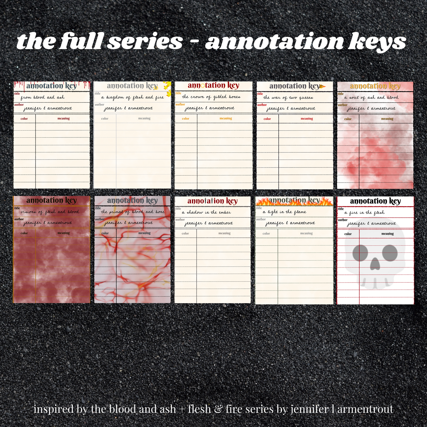 the blood and ash & flesh and fire series
