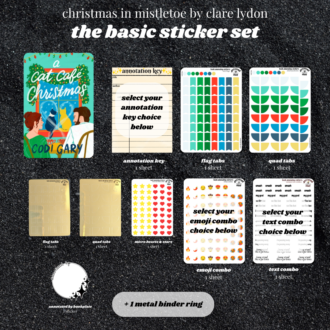 holiday romance book annotating sticker sets (book included)