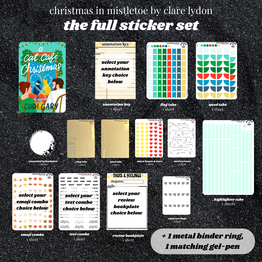 holiday romance book annotating sticker sets (book included)