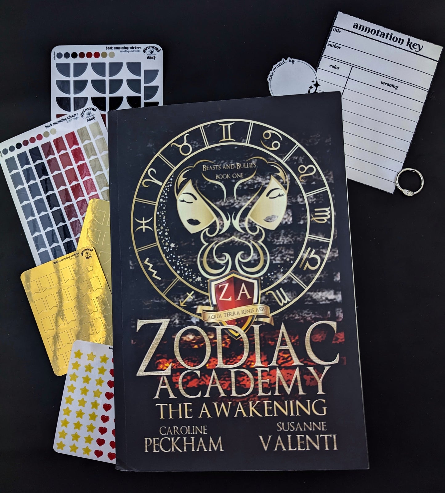 zodiac academy #1 (the awakening) book annotating giftset (book included)