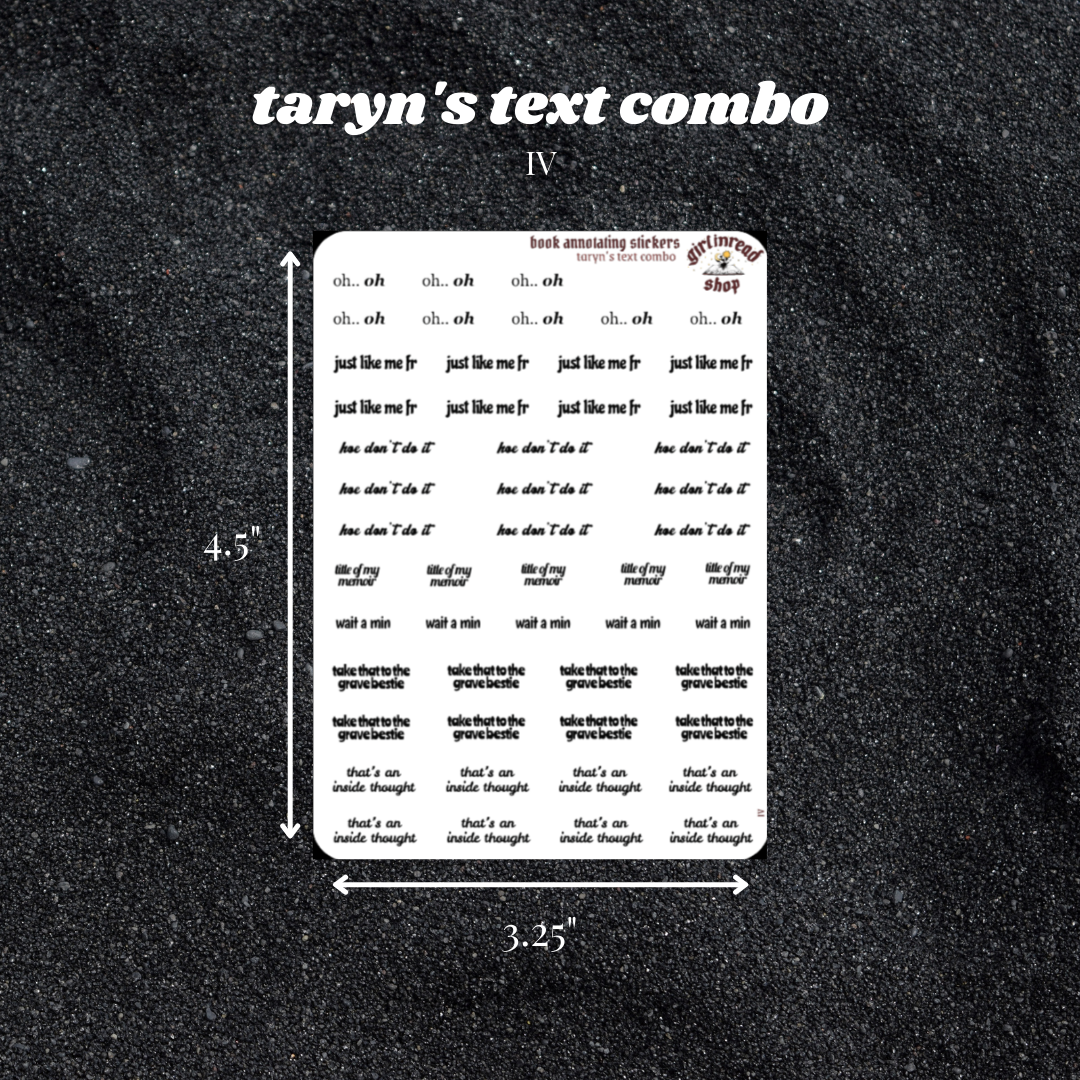 taryn's text sticker combo sheets