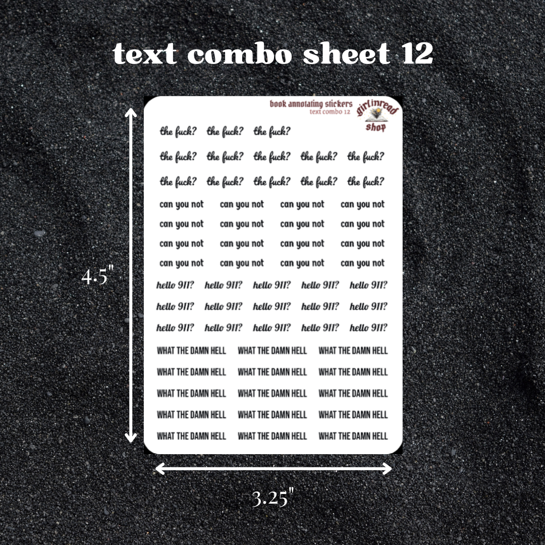 mini text sticker sheet - combo