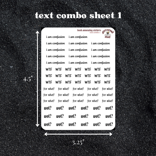 mini text sticker sheet - combo