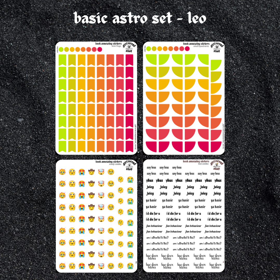 astro-themed book annotating sticker sets