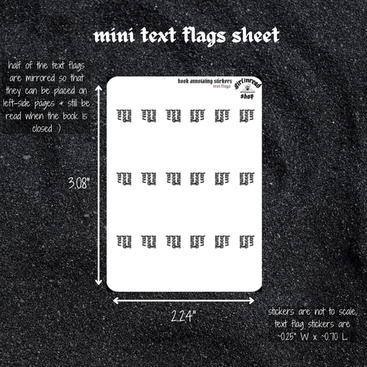 mini text flag stickers