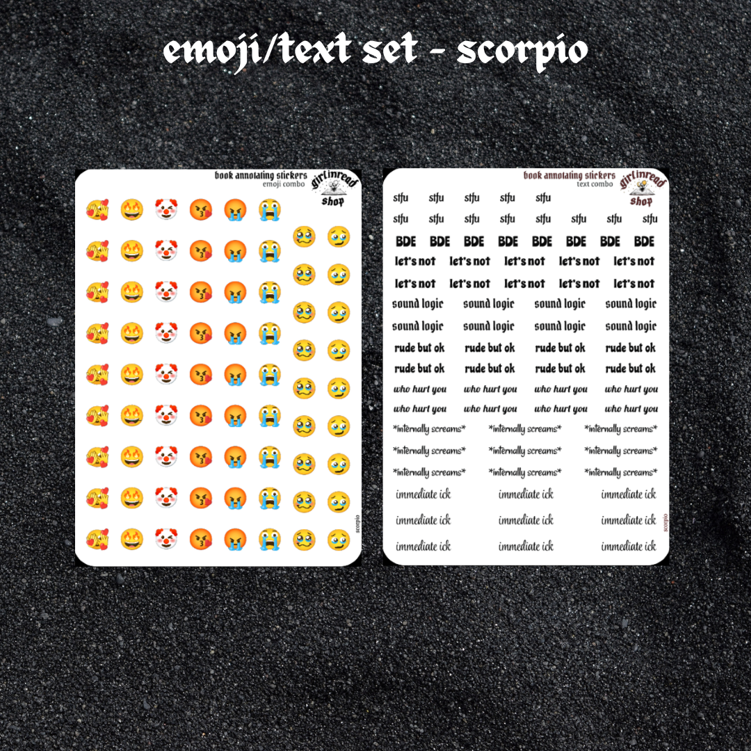 astro-themed book annotating sticker sets