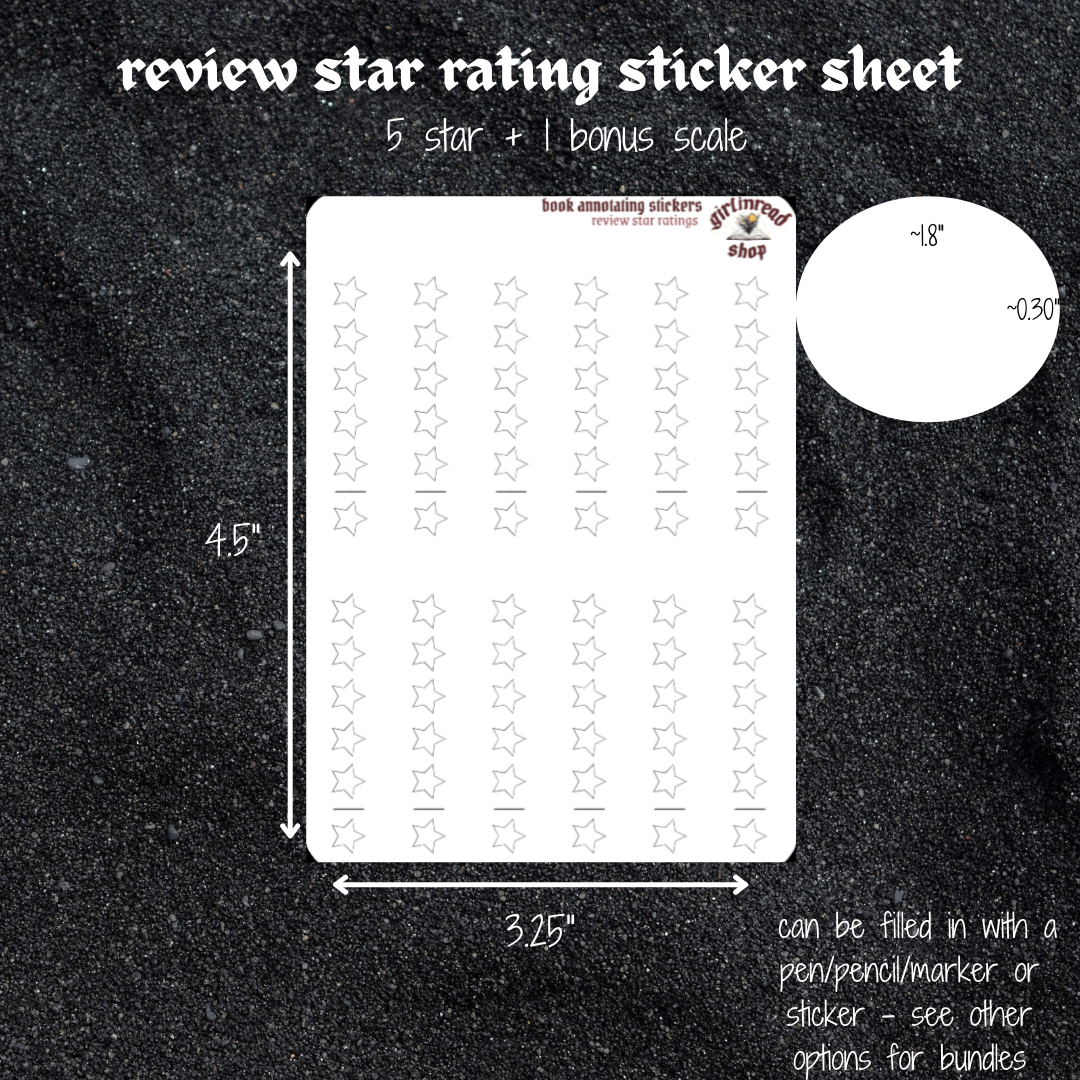  Star Rating for books stickers