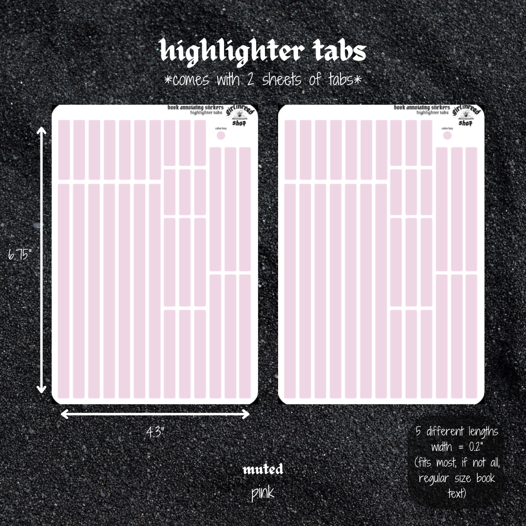 Tab. Highlight Indicator Line highlighter tabs – girlinread annotating stickers