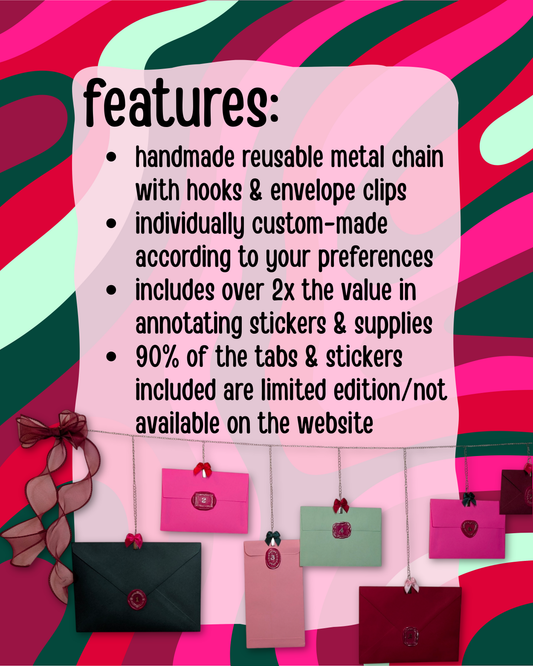 book annotating sticker advent calendars