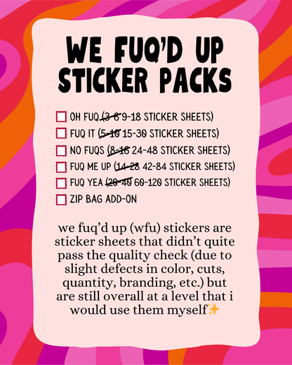 'we fuqd up' mystery sets (3x MEGA SALE)