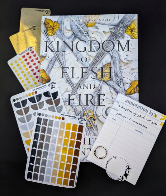 a kingdom of flesh and fire book annotating giftset (book included)
