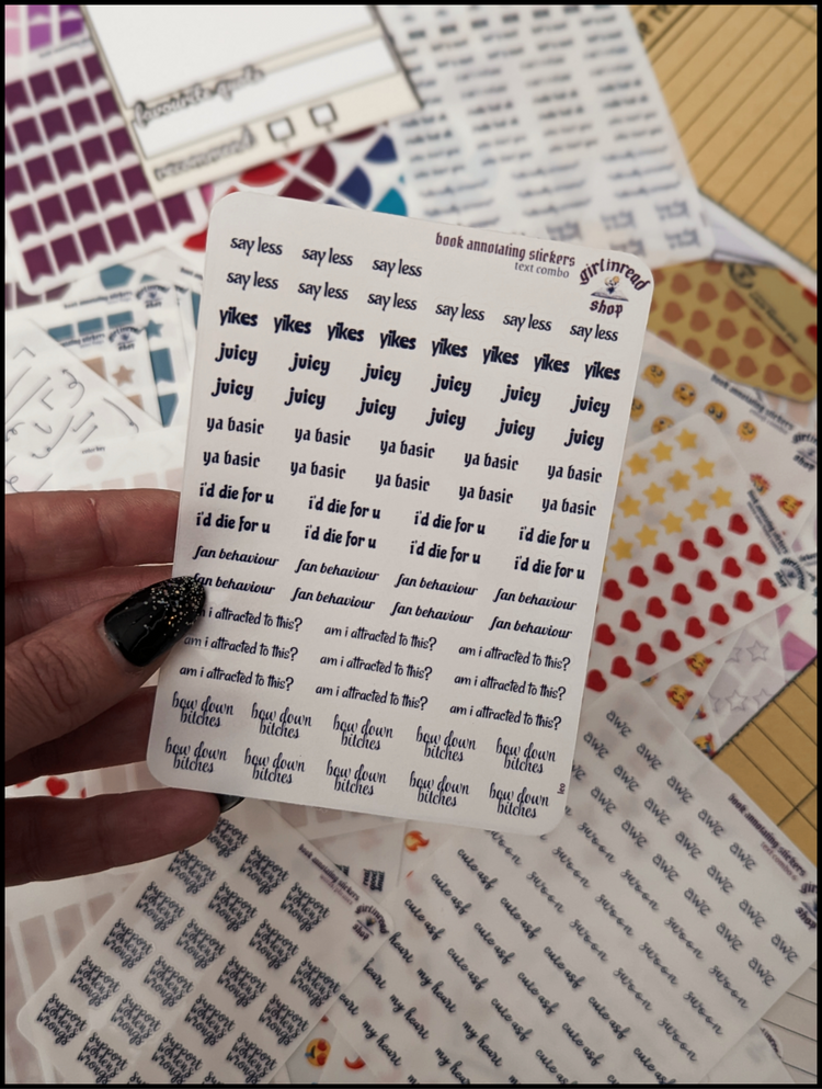 book annotating sticker inspo guide – girlinread annotating stickers