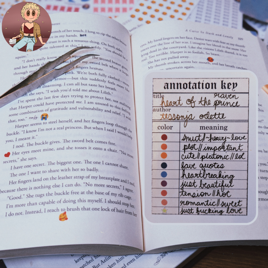 book annotating color key bookplate