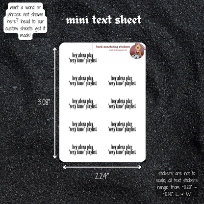 mini text sticker sheet