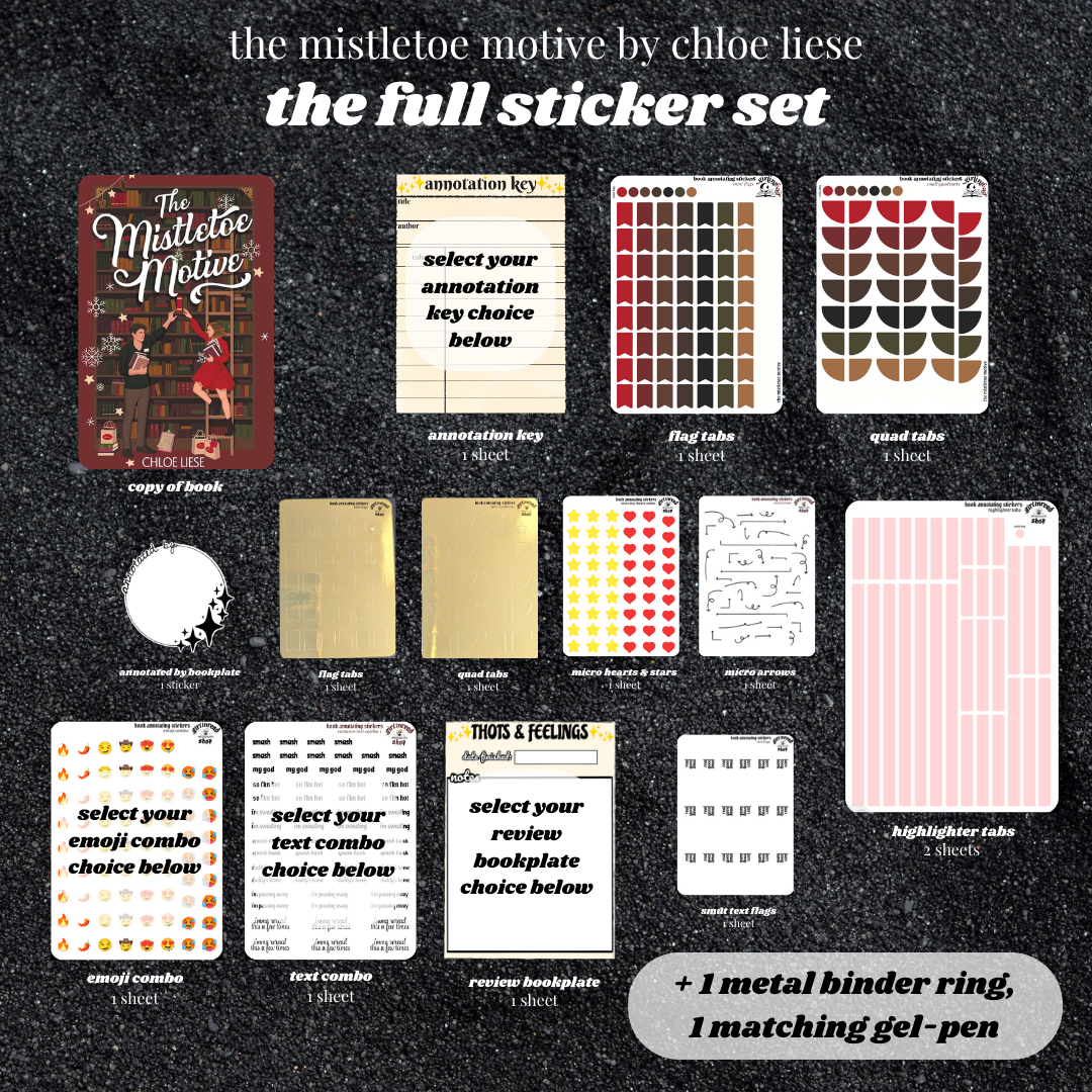 holiday romance book annotating sticker sets (book included)