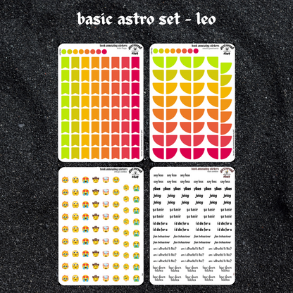 astro-themed book annotating sticker sets