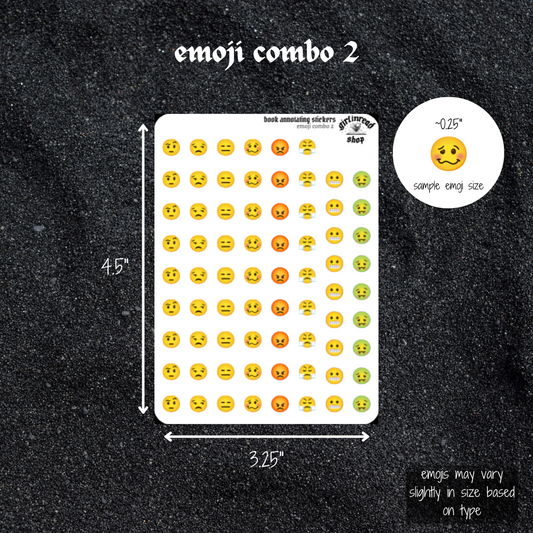 mini emoji sticker sheets - combos