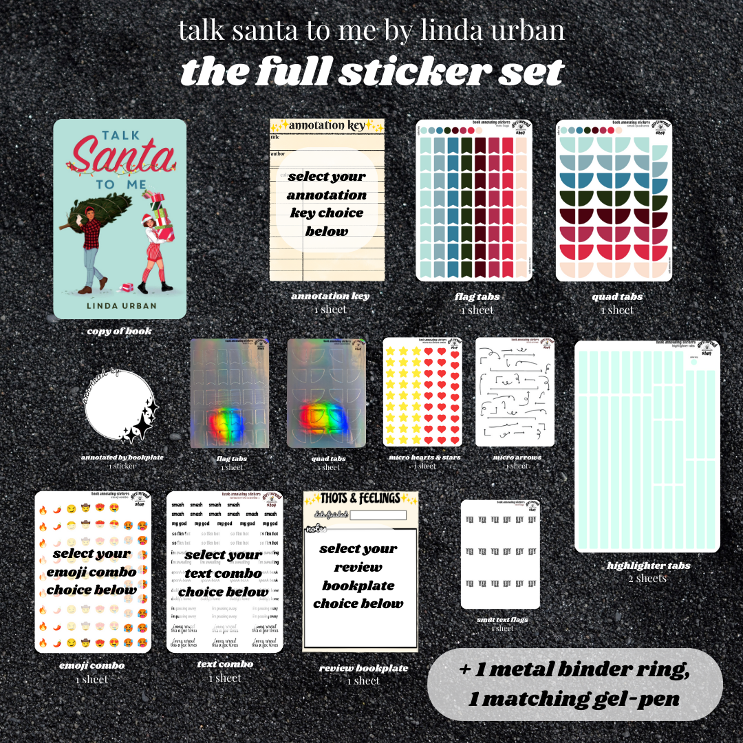 holiday romance book annotating sticker sets (book included)