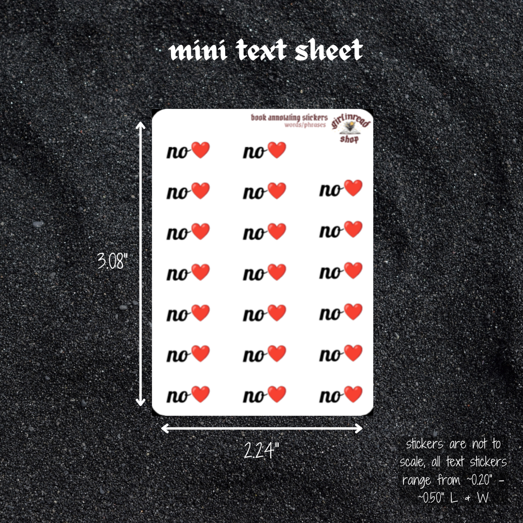 mini text sticker sheet - second generation – girlinread annotating ...
