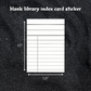 blank library index card sticker/bookplate