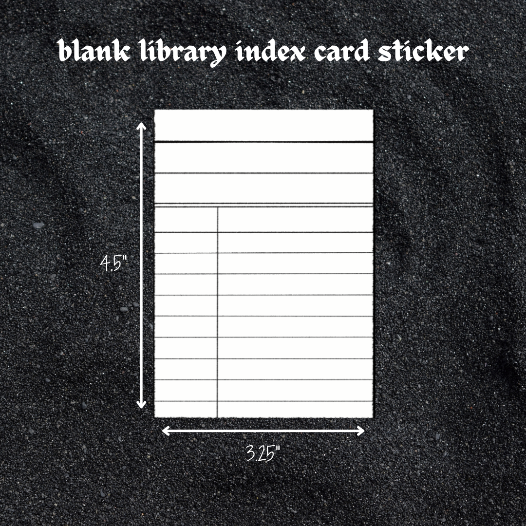 Library Index Sheet Examples blank library index card sticker/bookplate – girlinread annotating stickers