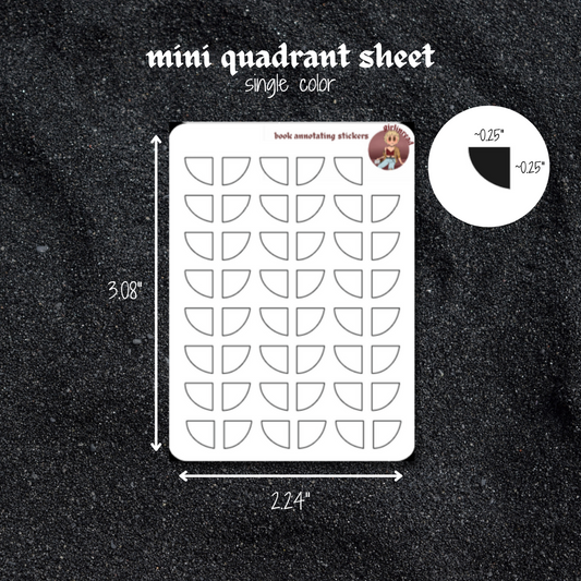 mini quadrant sticker sheet - single color