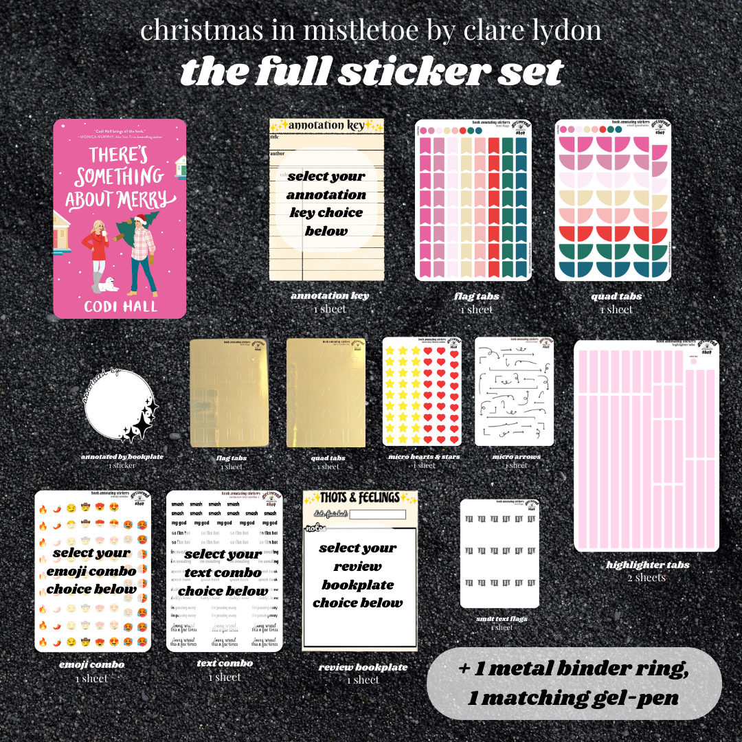 holiday romance book annotating sticker sets (book not included)