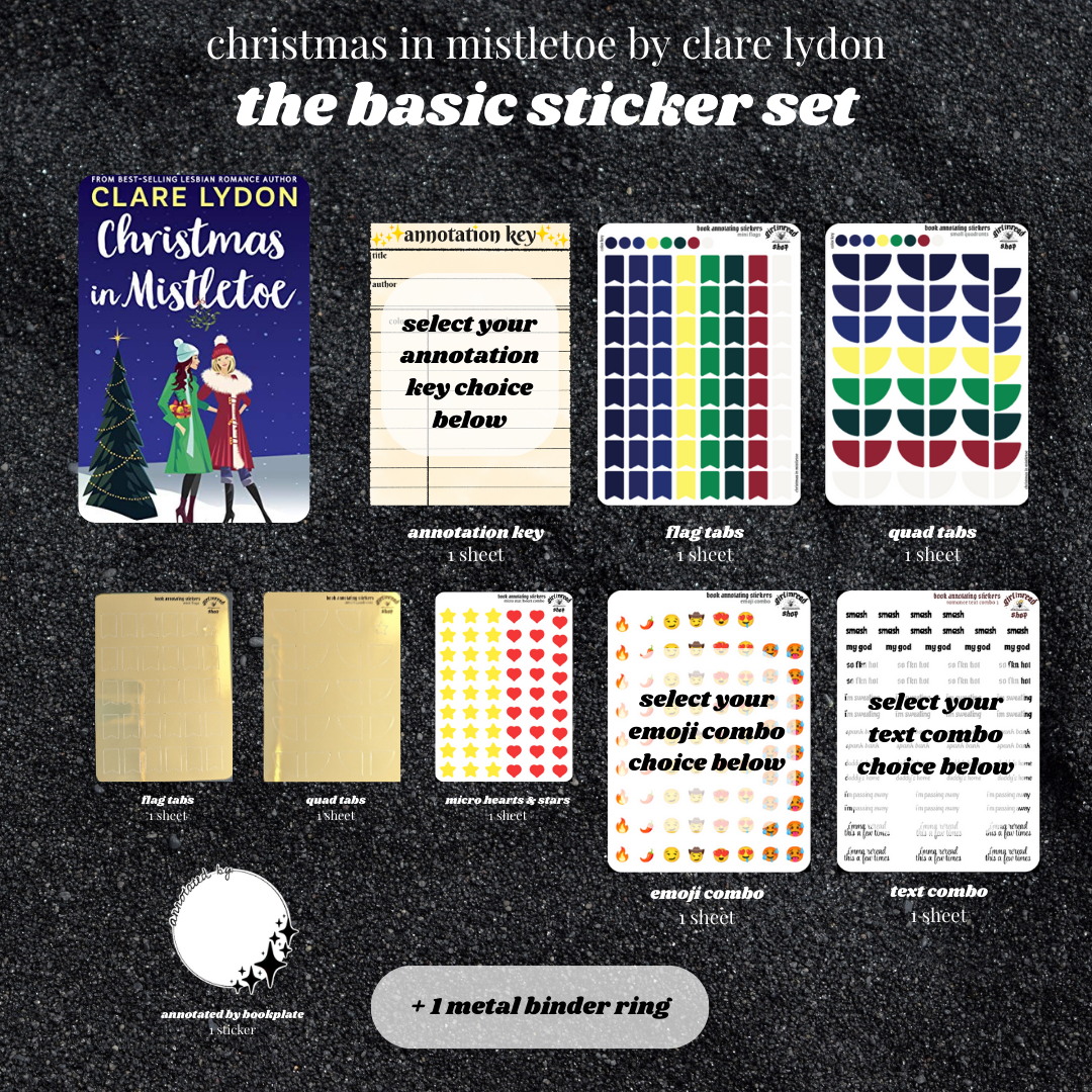 holiday romance book annotating sticker sets (book not included)