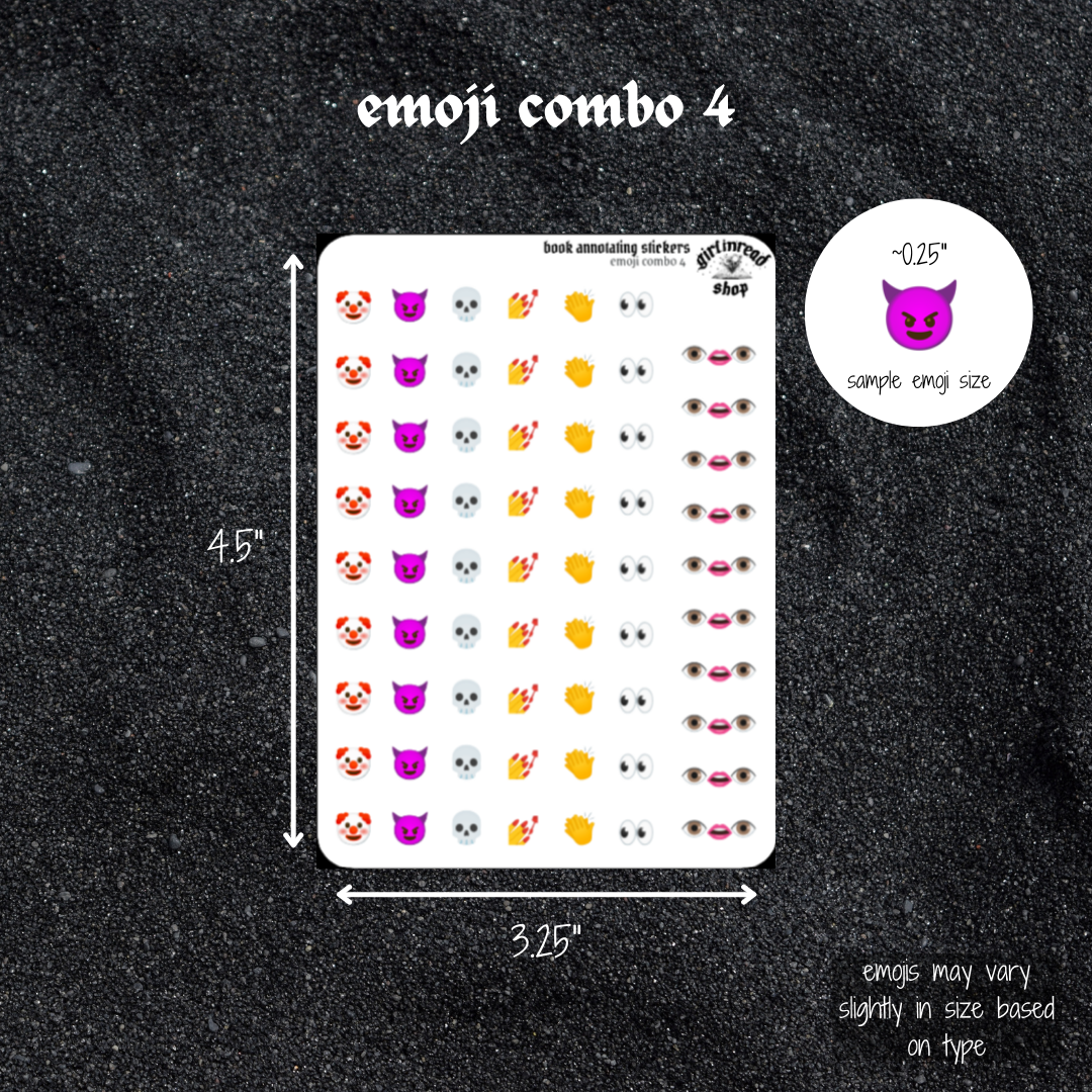 mini emoji sticker sheets - combos