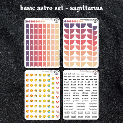 astro-themed book annotating sticker sets