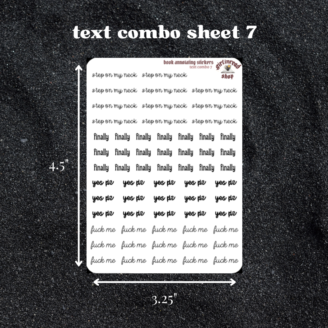mini text sticker sheet - combo