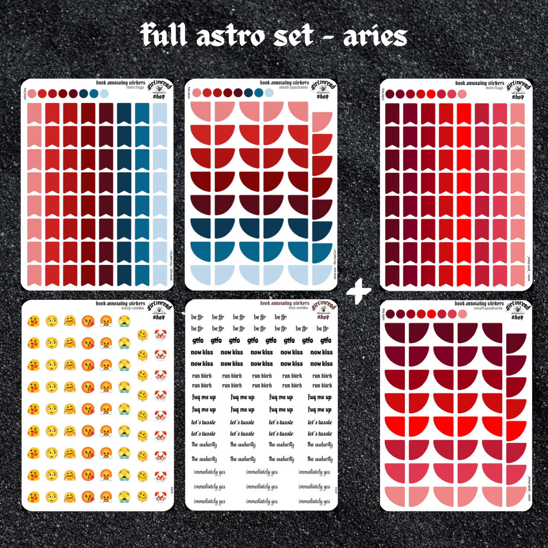 astro-themed book annotating sticker sets