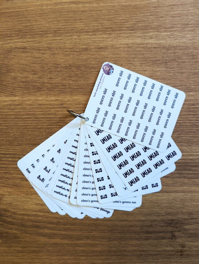 mini text sticker sheet – girlinread annotating stickers