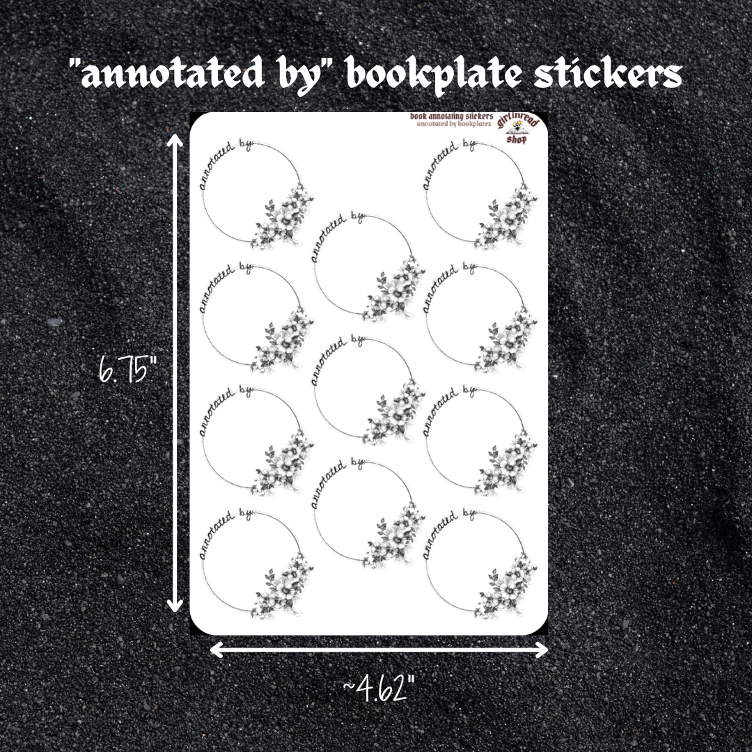 'annotated by' bookplate stickers
