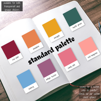 small quadrant sticker sheet - single color